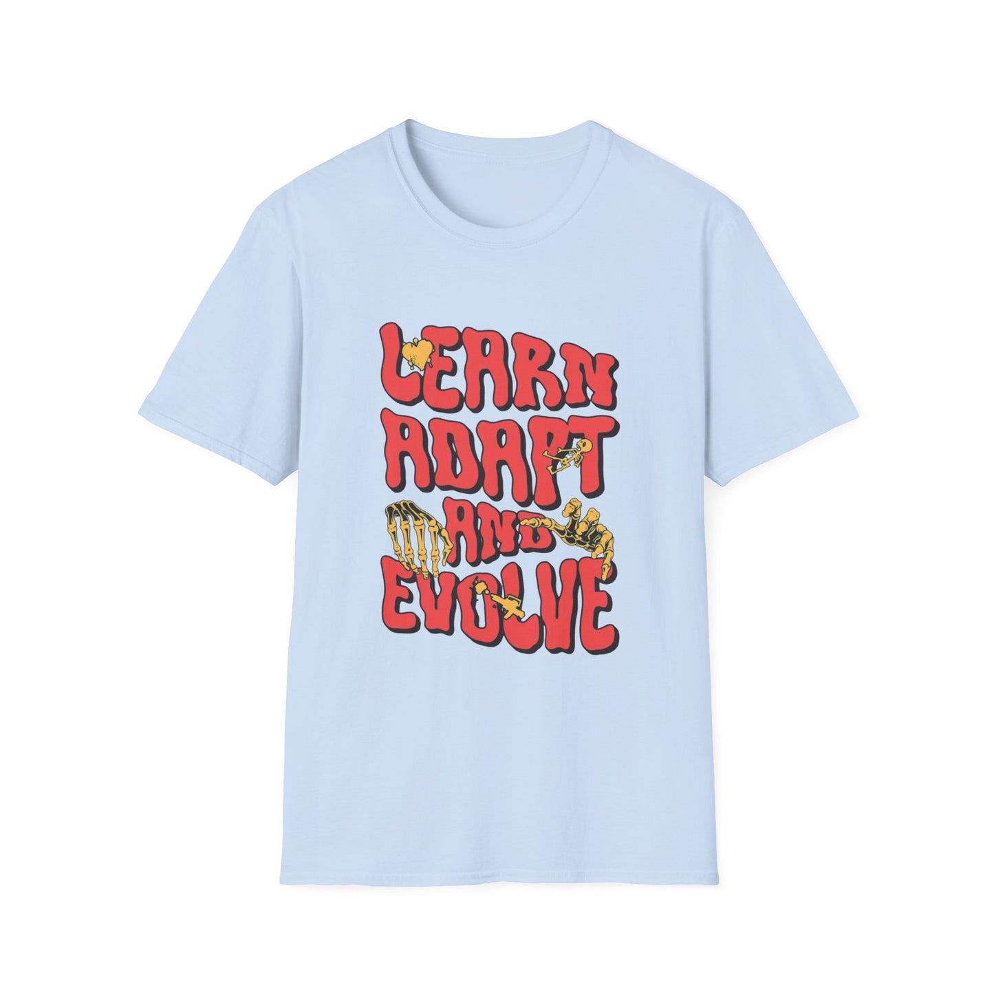 Learn Adapt Evolve T-Shirt – Motivational Graphic Tee with Bold Inspirational Typography