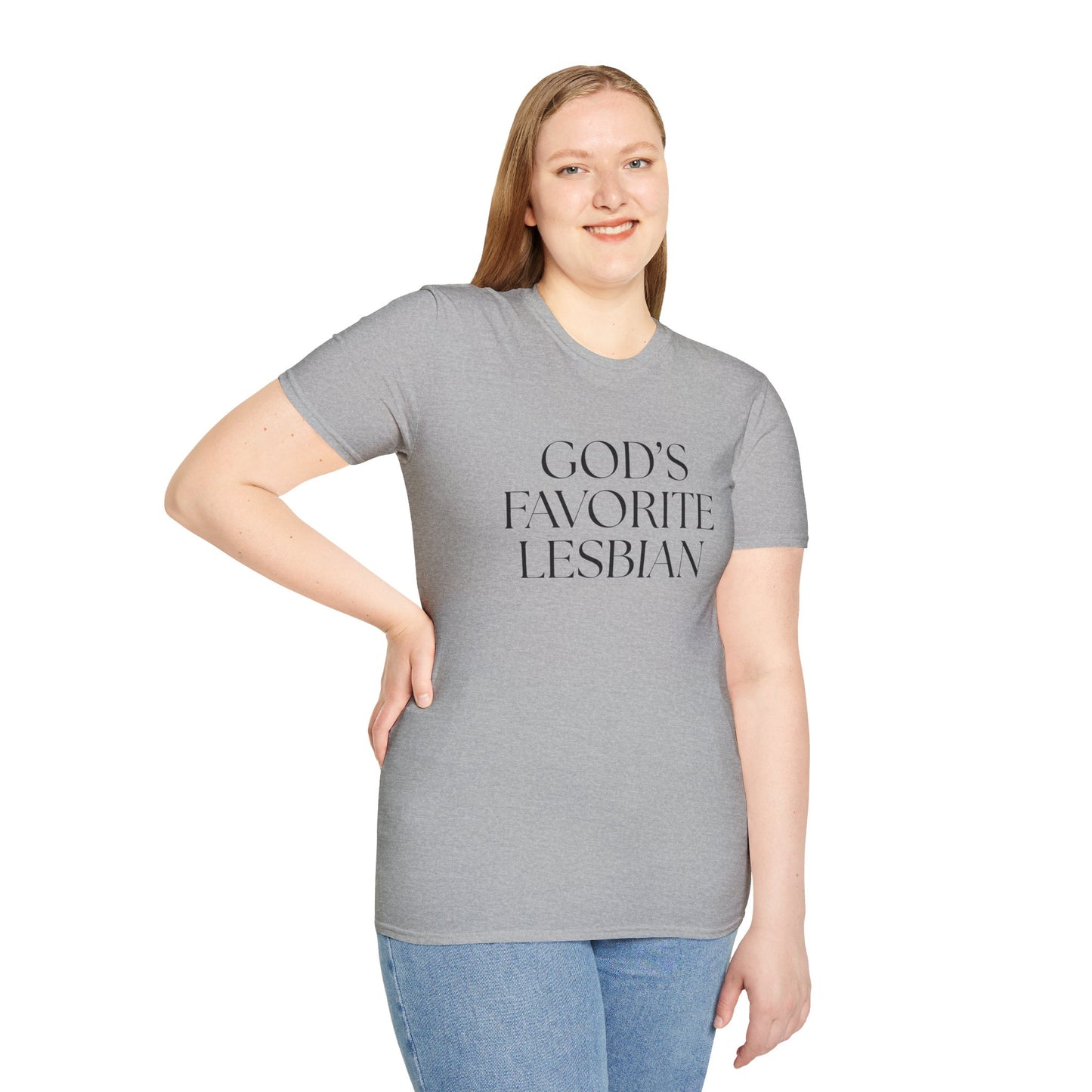 God’s Favorite Lesbian T-Shirt – Bold LGBTQ+ Pride Graphic Tee with Empowering Statement