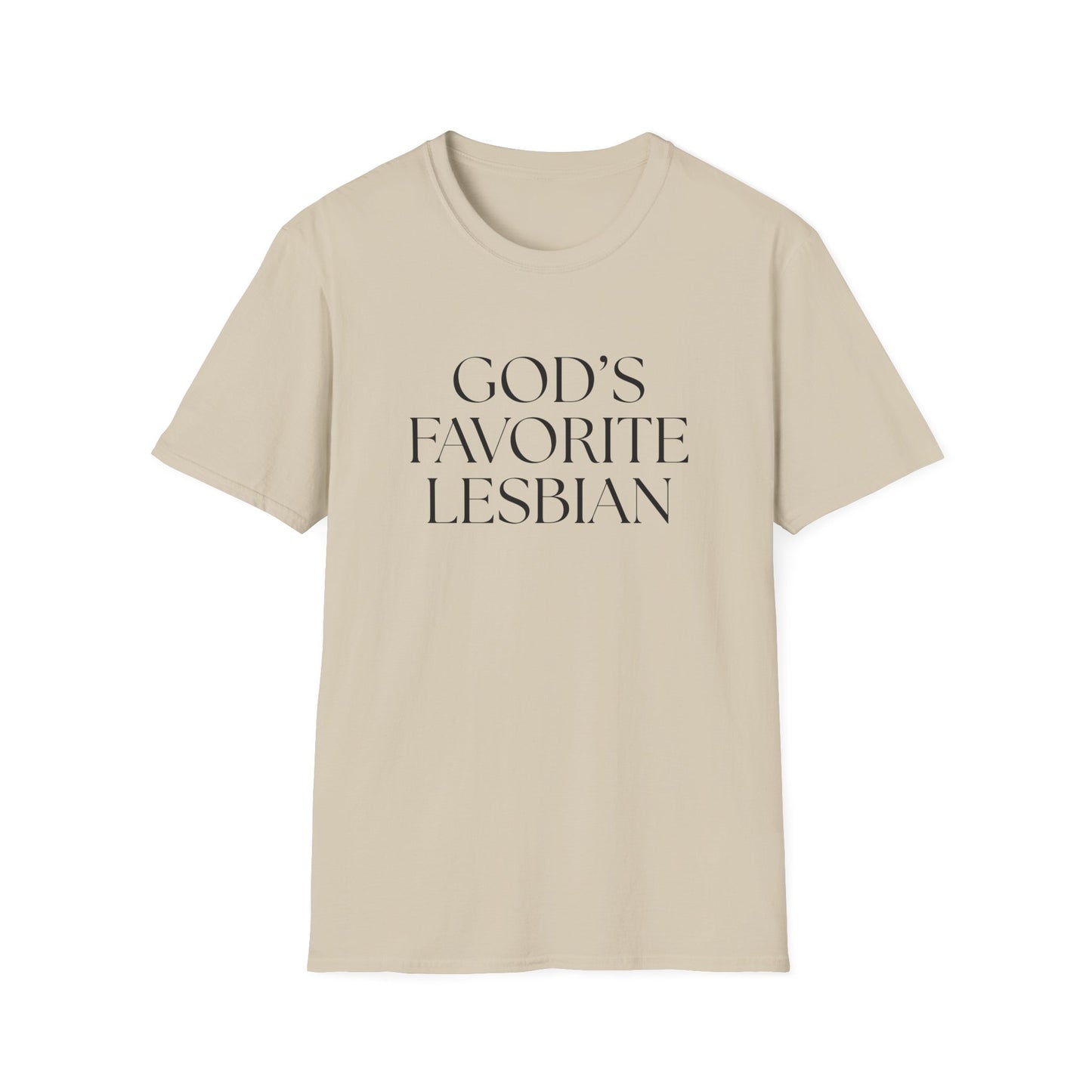 God’s Favorite Lesbian T-Shirt – Bold LGBTQ+ Pride Graphic Tee with Empowering Statement