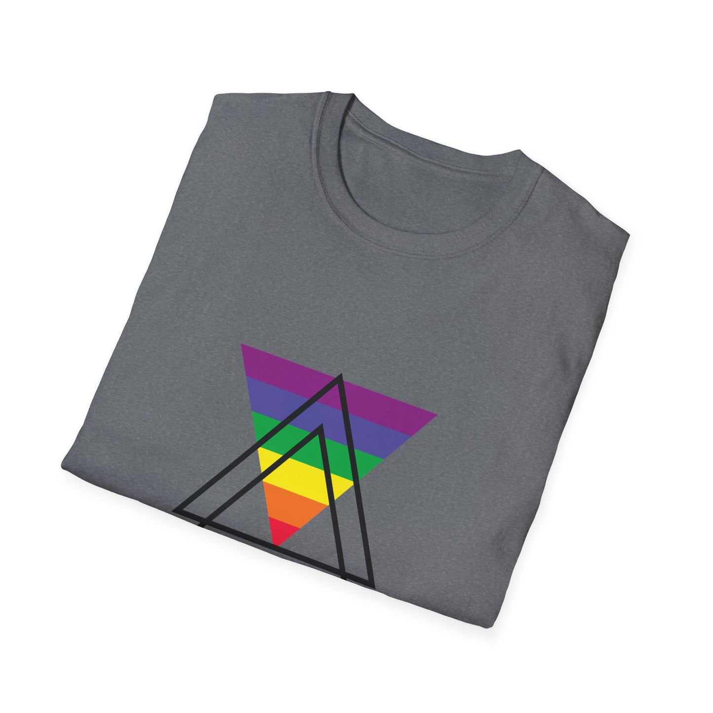 Gay and Okay T-Shirt – Geometric Rainbow LGBTQ+ Graphic Tee with Bold Inclusive Pride Design