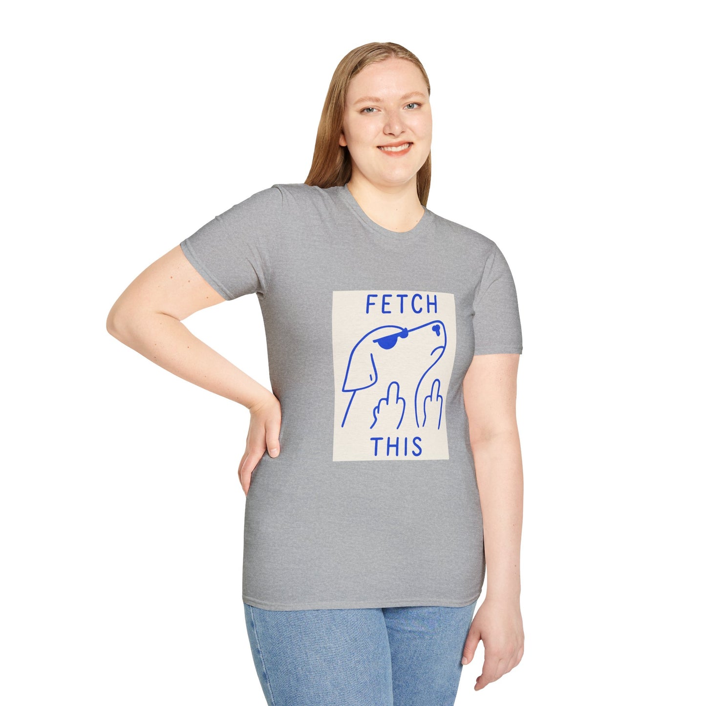 Fetch This T-Shirt – Bold Graphic Tee with Playful Dog Flipping Off Design
