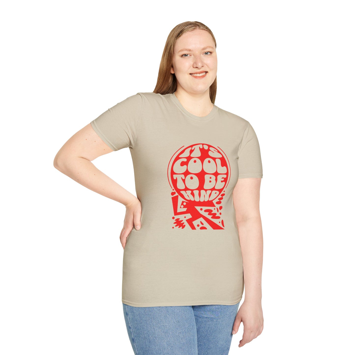 It’s Cool to Be Kind T-Shirt – Red Retro Kindness Graphic Tee with Vintage-Inspired Positive Message