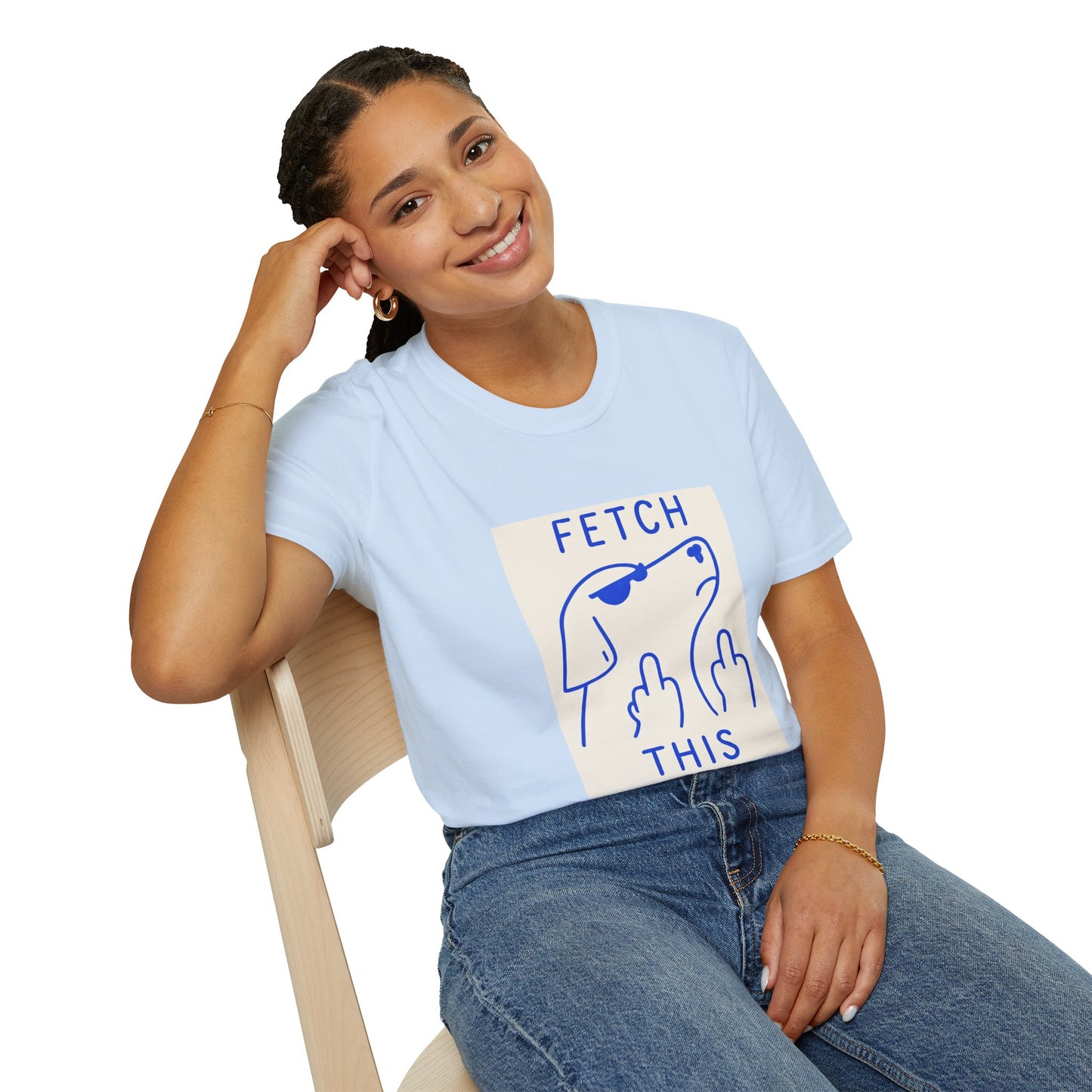 Fetch This T-Shirt – Bold Graphic Tee with Playful Dog Flipping Off Design