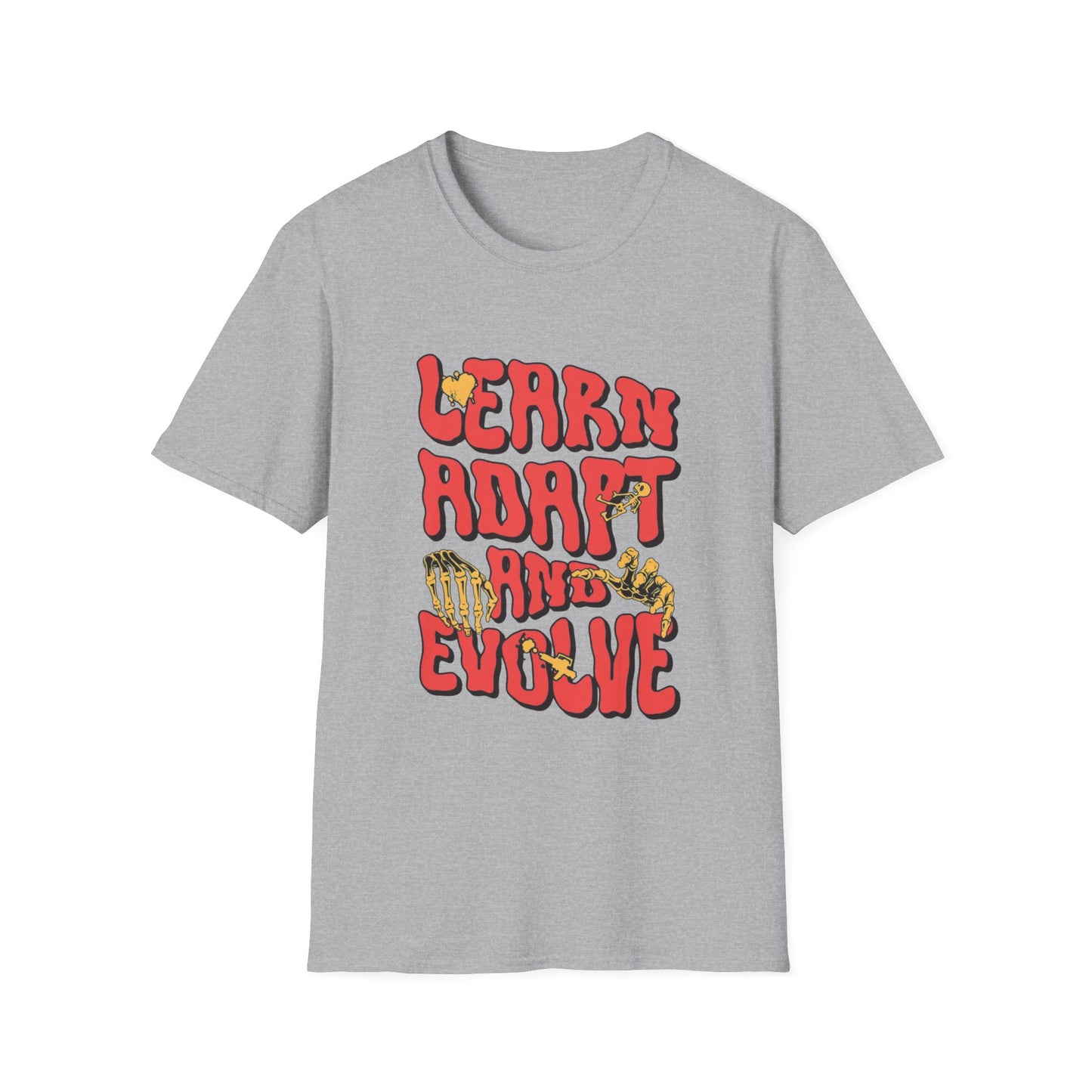 Learn Adapt Evolve T-Shirt – Motivational Graphic Tee with Bold Inspirational Typography