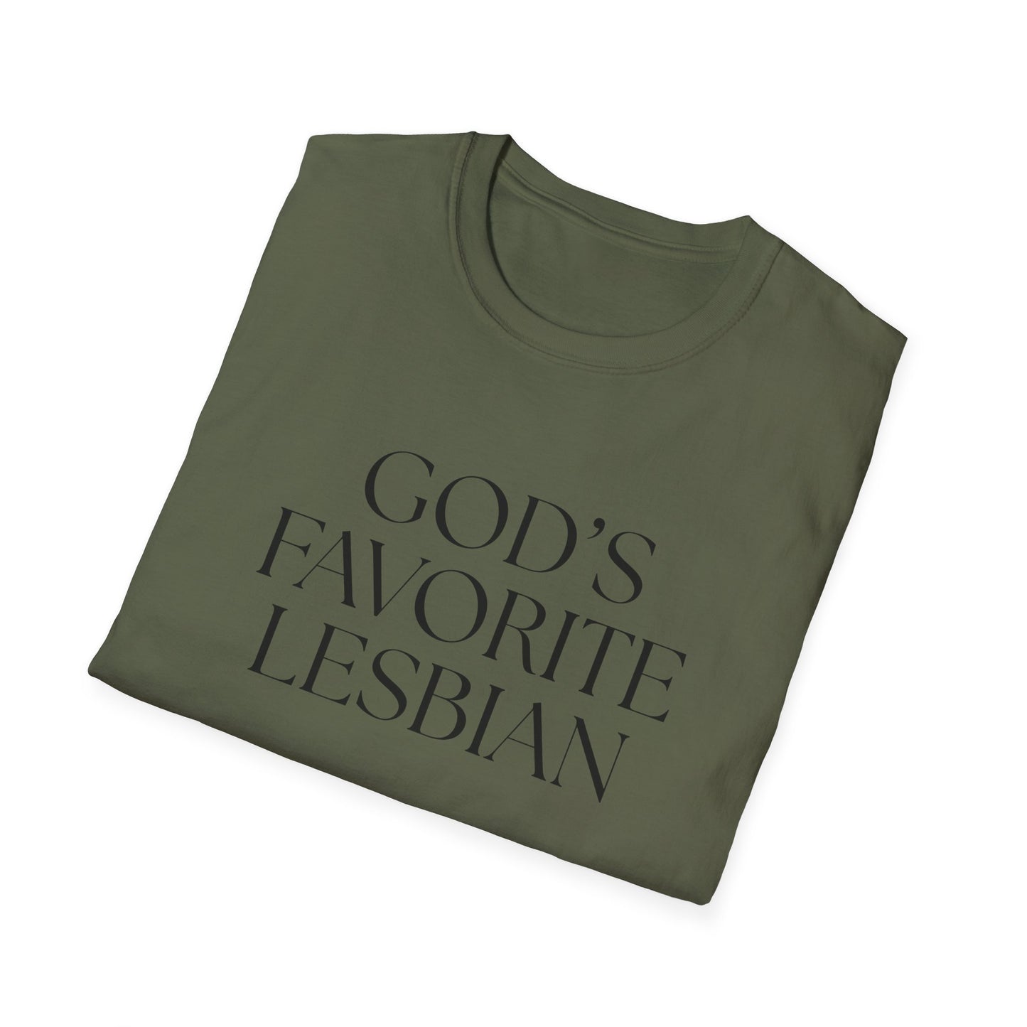 God’s Favorite Lesbian T-Shirt – Bold LGBTQ+ Pride Graphic Tee with Empowering Statement