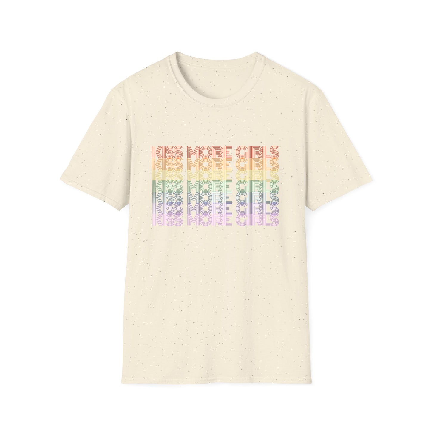 Kiss More Girls T-Shirt – Rainbow LGBTQ+ Pride Graphic Tee with Bold Inclusive & Playful Message