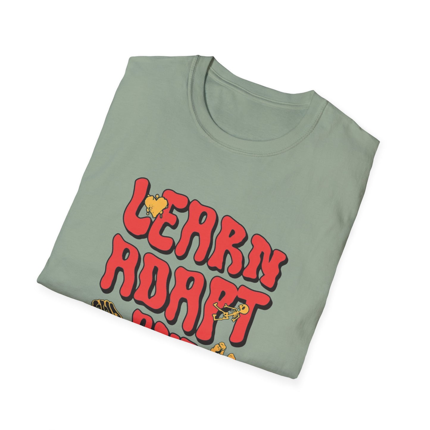 Learn Adapt Evolve T-Shirt – Motivational Graphic Tee with Bold Inspirational Typography