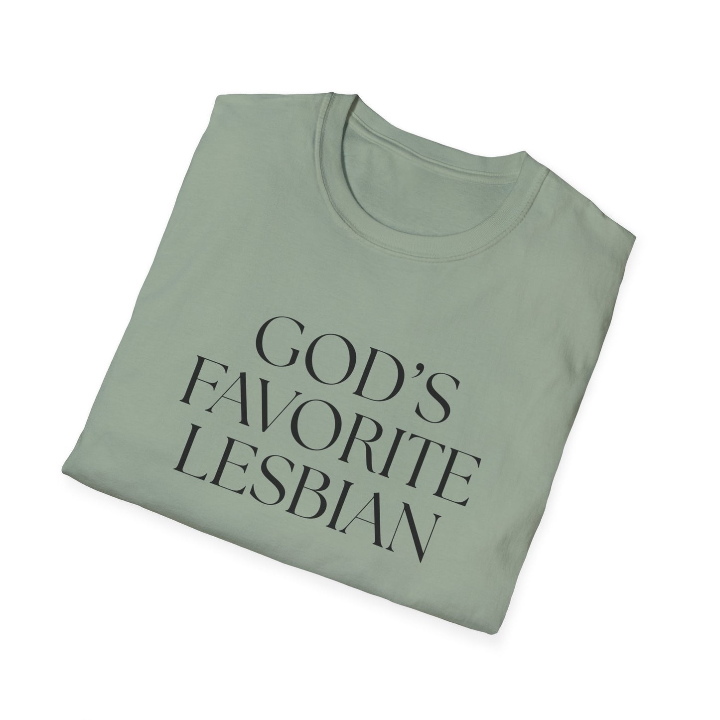 God’s Favorite Lesbian T-Shirt – Bold LGBTQ+ Pride Graphic Tee with Empowering Statement
