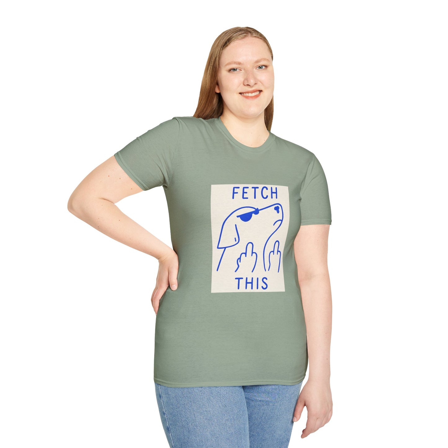 Fetch This T-Shirt – Bold Graphic Tee with Playful Dog Flipping Off Design