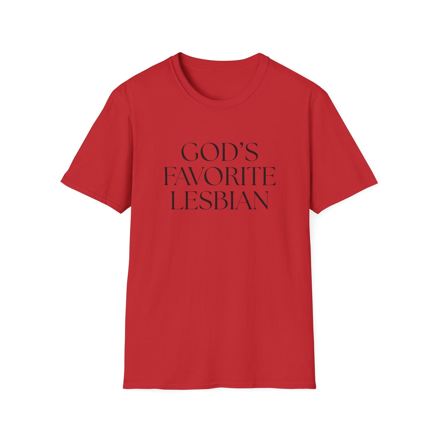 God’s Favorite Lesbian T-Shirt – Bold LGBTQ+ Pride Graphic Tee with Empowering Statement