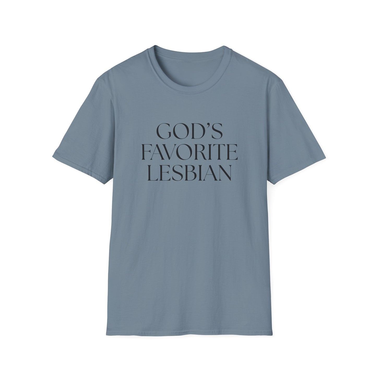 God’s Favorite Lesbian T-Shirt – Bold LGBTQ+ Pride Graphic Tee with Empowering Statement